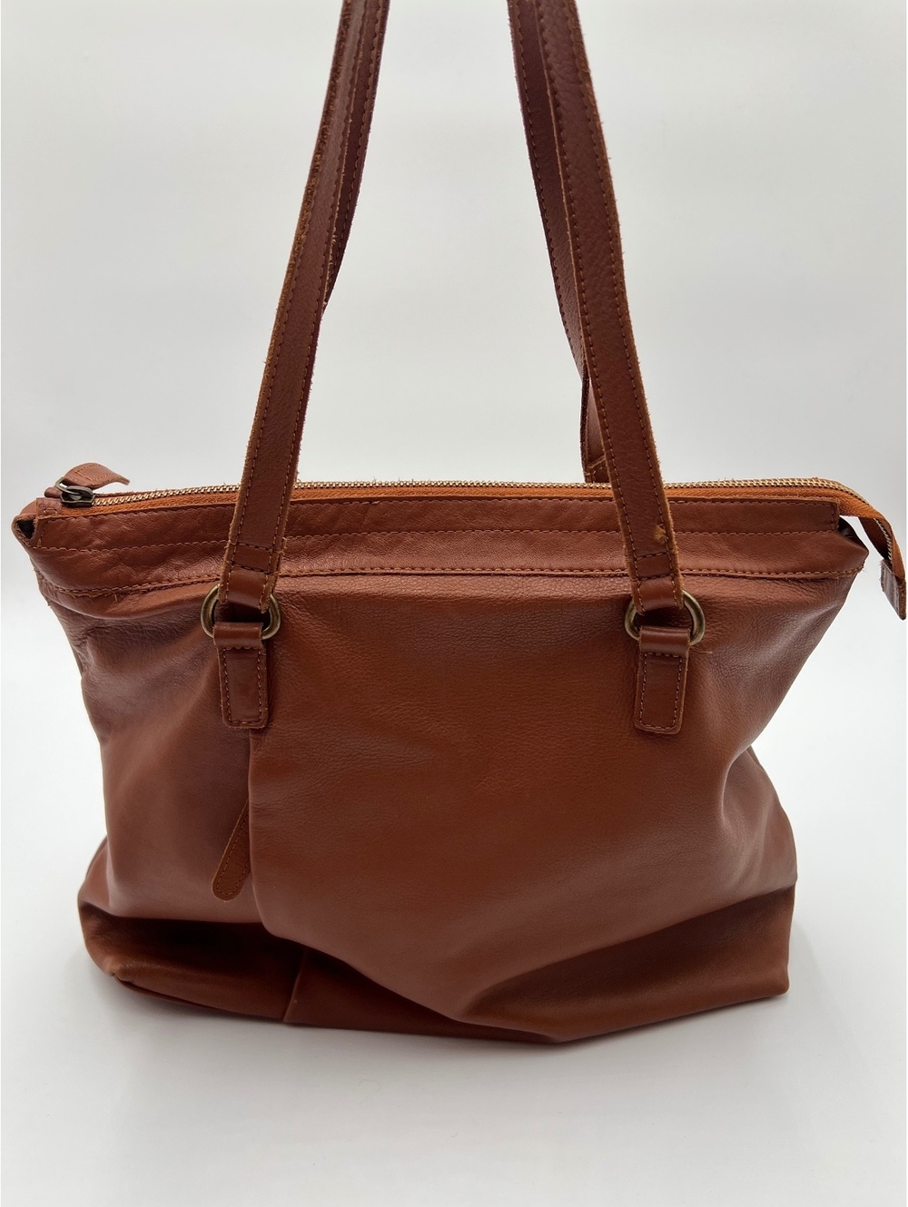 VILENCA HOLLAND COGNAC LEATHER TOTE (SKU 0395  HB-012)